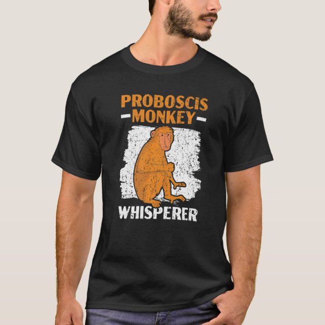 Camiseta Selvagem Animal Zookeeper Proboscis Macaco Whisper (Frente)