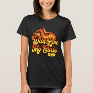 Camiseta Selvagem Como Meus Curls Cabelo Curvo Vermelho 1