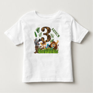 Camiseta Selvagem E Três aniversário de 3 anos