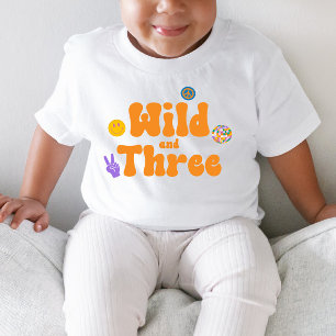 Camiseta  Selvagem e Três Aniversário Retro 70's Terceiro