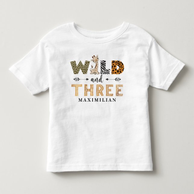 Camiseta Selvagem e Três Aniversários Safari Giraffe Baby T (Frente)