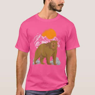 Camiseta Selvagem Floresta de Urso Castanho Floresta Animal