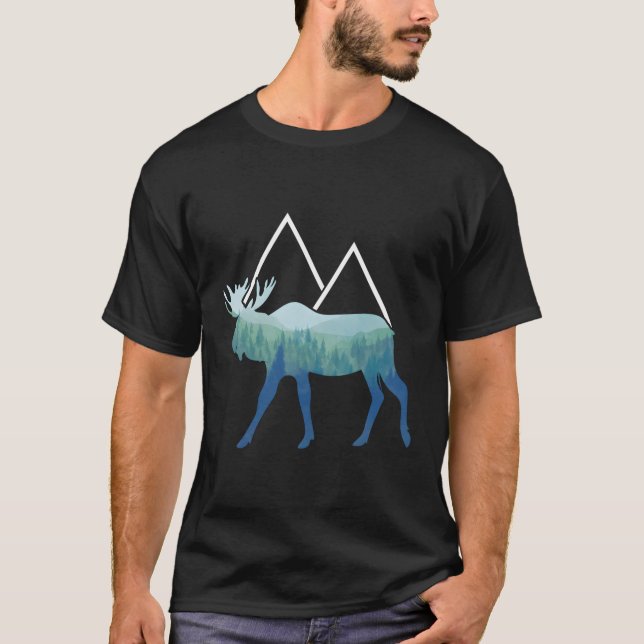 Camiseta Selvagem Floresta Selvagem Animal Elk Natureza Sel (Frente)