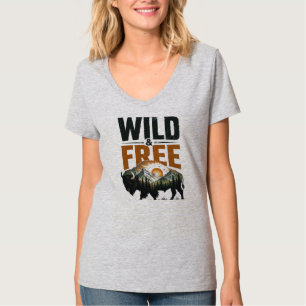 Camiseta Selvagem & Livre Bison Mountain Wilderness Outdoor