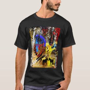 Camiseta Selvagem no Coração Caótico e Design de Cavalo