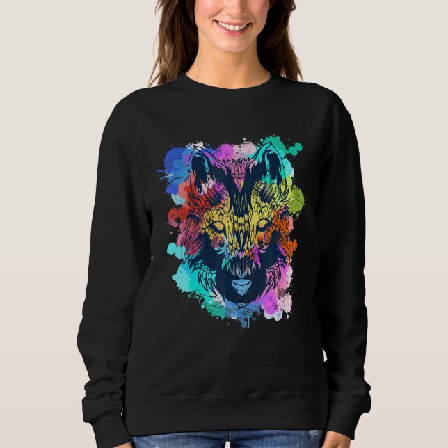 Camiseta Selvagem Predador Florestal Colorida Lobo Animal (Frente)