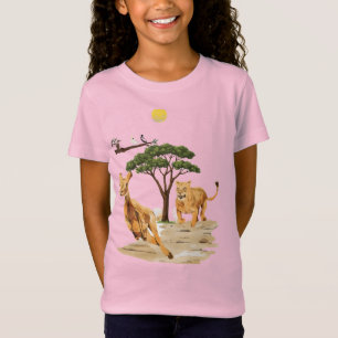 Camiseta selvagem safári africano leão cervo natureza desig