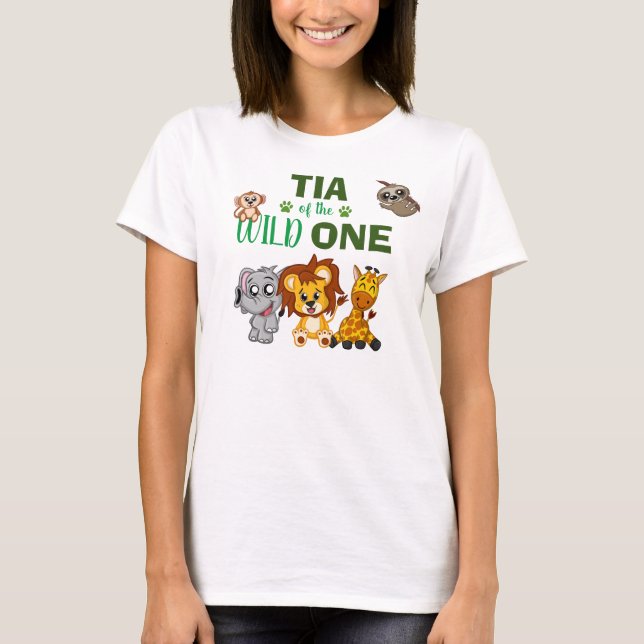 Camiseta Selvagem Selvagem Selvagem Safari Zoo Tia (Frente)