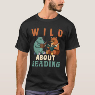 Camiseta Selvagem Sobre Ler Biblioteca de Nerd de Livros de