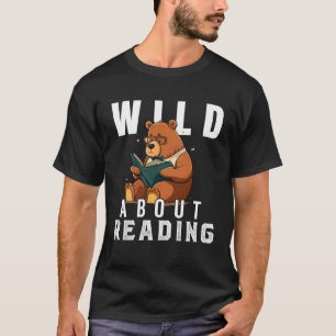 Camiseta Selvagem Sobre Ler Biblioteca de Nerd de Livros de