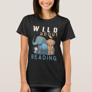Camiseta Selvagem Sobre Ler Biblioteca de Nerd de Livros de
