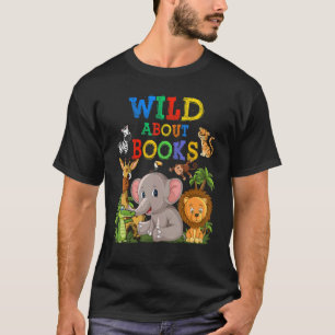 Camiseta Selvagem Sobre Livros Safari Animais Selvagem De V