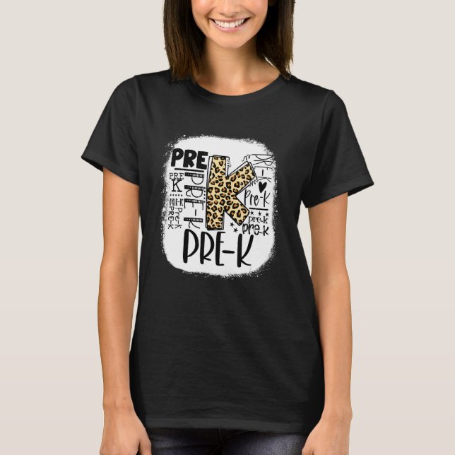 Camiseta Selvagem Sobre Meninas Pré K Leopard Professoras D (Frente)