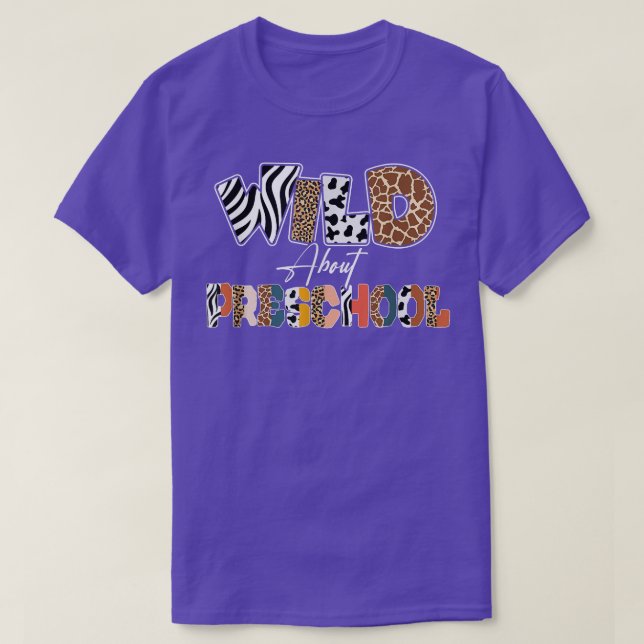Camiseta Selvagem Sobre Pré-Escolas De Volta À Escola Leopa (Frente do Design)