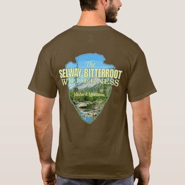 Camiseta Selway-Bitterroot Wilderness (Ponta de flecha) (Verso)
