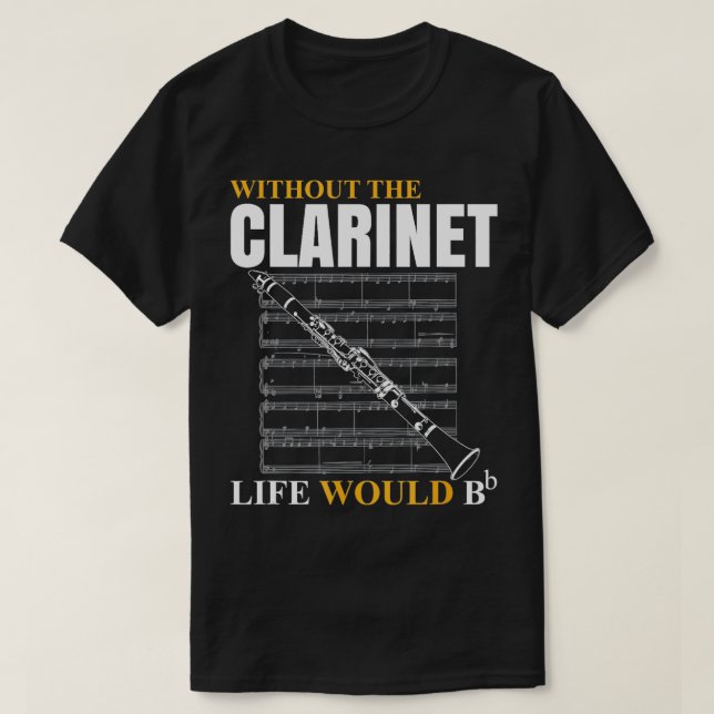 Camiseta Sem A Vida Clarinet Seria Clarinetista Musi (Frente do Design)