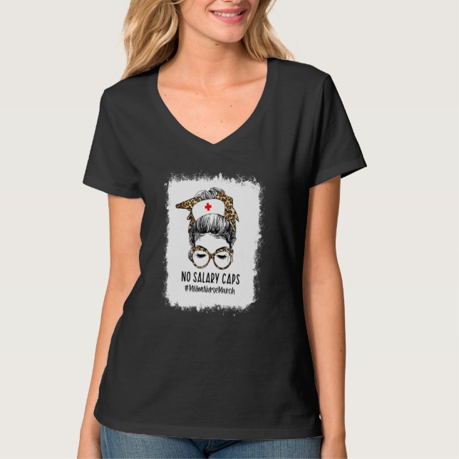 Camiseta Sem Bonés Salariais Enfermeira Unida de Arma (Frente)