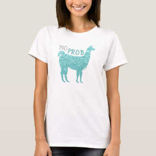 Camiseta Sem brilho prob Llama Turquoise