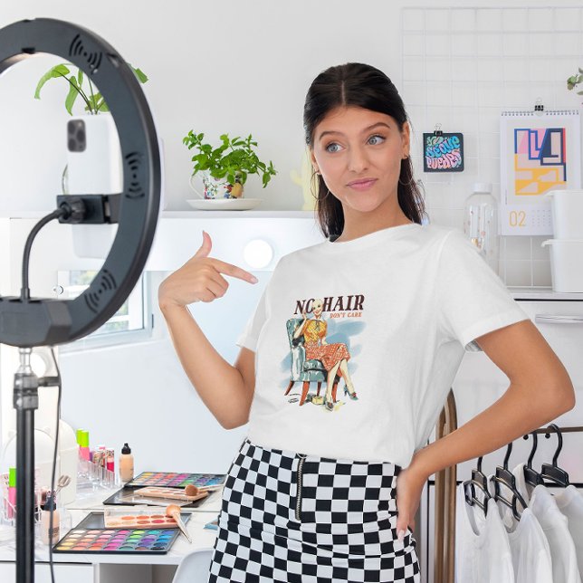 Camiseta Sem Cabelo, não se importe - consciência do cancer (Criador carregado)