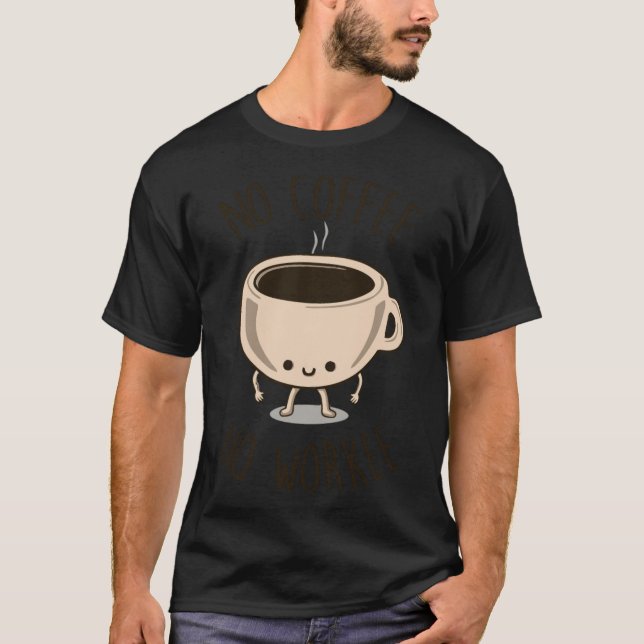 Camiseta Sem café Sem ideia de presente trabalhada coração (Frente)