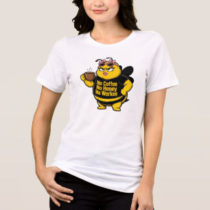 Camiseta Sem Café Sem Mel Sem Trabalho Abelha Pink Glam