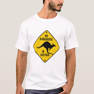 Camiseta Sem Cangurus Na Áustria Sinal Amarelo Canguru Engr
