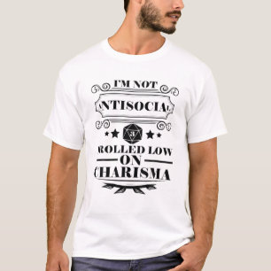 Camiseta Sem Carisma Fraco e Desenrolado Antisocial   RPG L