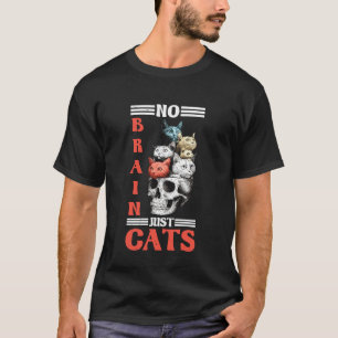 Camiseta Sem Cérebro Só Gatos Animais Felinos Pensando Pet