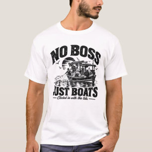Camiseta Sem Chefe, Apenas Barcos Black Ink