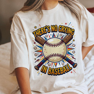 Camiseta Sem Chorar no Beisebol Citação Divertida de Esport