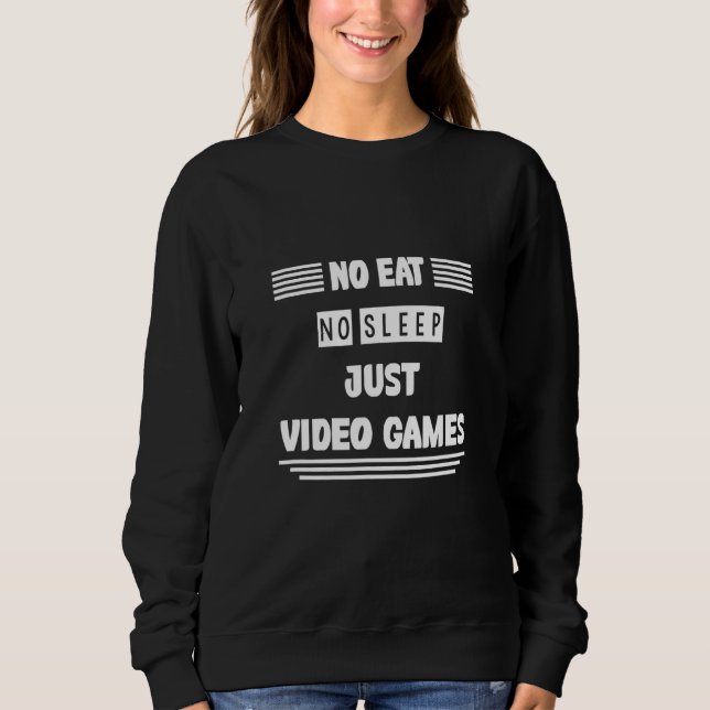 Camiseta Sem Comer Sem Dormir Apenas Video games Humor Sarc (Frente)