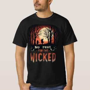 Camiseta Sem descanso para o malvado Horror Vibes Homens de
