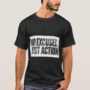Camiseta SEM DESCULPAS, APENAS AÇÃO – Tipografia Motivacion