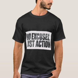 Camiseta SEM DESCULPAS, APENAS AÇÃO – Tipografia Motivacion