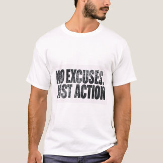 Camiseta SEM DESCULPAS, APENAS AÇÃO – Tipografia Motivacion