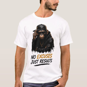 Camiseta Sem Desculpas, Apenas Resultados Chimpanzé
