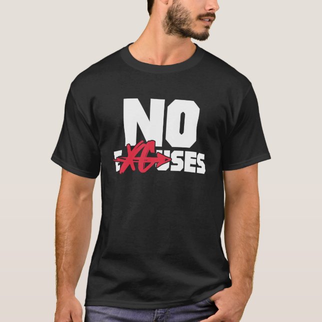 Camiseta Sem desculpas executando maratona e corredor de ca (Frente)