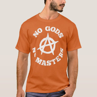 Camiseta Sem deuses Sem Mestrados Símbolo Anarquista Atheis
