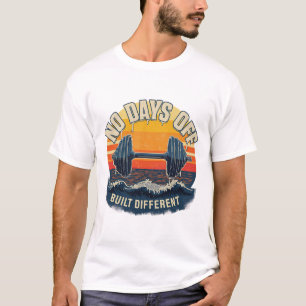 Camiseta Sem Dias de Folga Construído Diferente Retro Pôr d