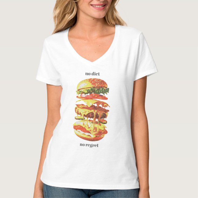 Camiseta Sem Dieta, Sem Arrependimento – Gotejamento de Ham (Frente)