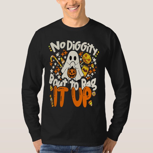 Camiseta Sem Dignidade Sobre Levar Algo Fofo Fantasma Dia D (Frente)