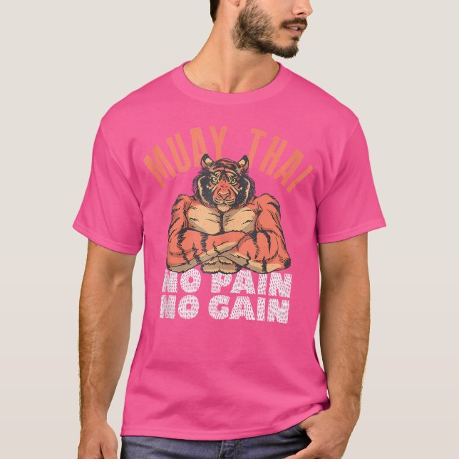 Camiseta Sem Dor Sem Ganhar Engraçado Muay Tailandês (Frente)