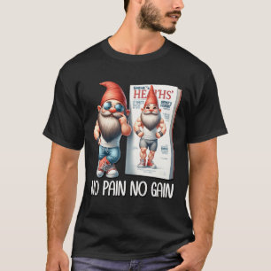 Camiseta Sem Dor Sem Ganho Gnomo Divertido de Construção Co