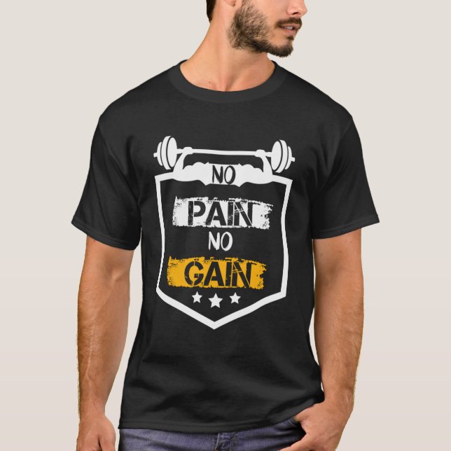 Camiseta Sem Dor Sem Ganho Treinamento de Malhação de Worko (Frente)