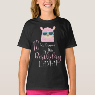 Camiseta Sem Drama Este 10º Aniversário Llama! 10 anos