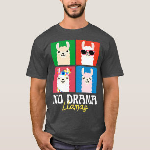 Camiseta Sem Drama Lhamas Quadrados Engraçado Vintage 70s A
