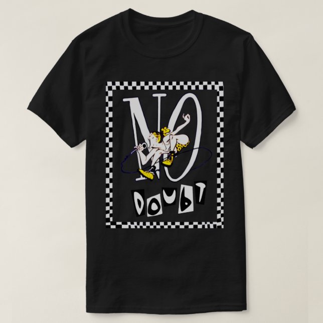 Camiseta Sem Dúvida Artes de Banda Engraçadas Essenciais (Frente do Design)