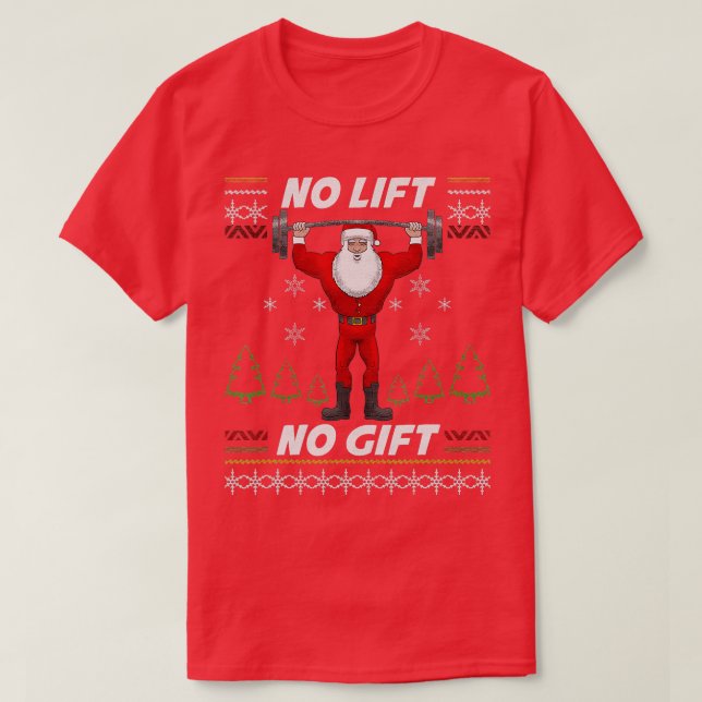 Camiseta Sem Elevação Sem Gift Workout Gym Natal Pajama (Frente do Design)