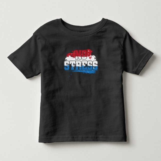 Camiseta Sem Estresse - Mindset Positivo Azul Branco Vermel (Frente)