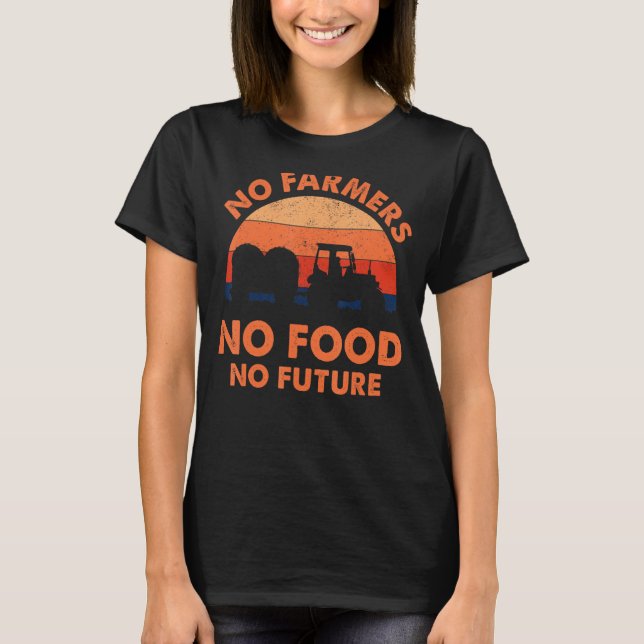 Camiseta Sem Fazendeiros Sem Comida Nenhum Futuro Camufla E (Frente)